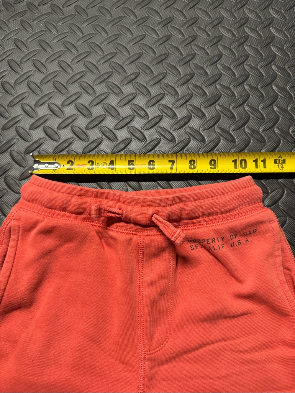 GAP Kids Orange/Coral Fleece Sweat Shorts Boys Size M (8) Drawstring Lounge - Picture 6 of 8